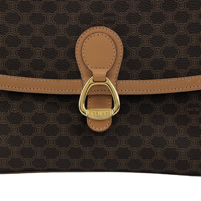 CELINE Macadam Horse Bit Shoulder bag Brown Vintage gmn7vj