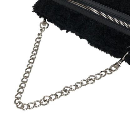 FENDI Logo Chain Handbag Black Vintage c34f5u