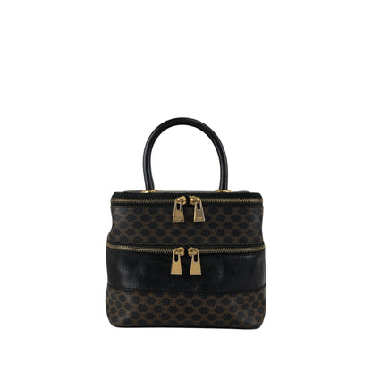 CELINE Macadam Handbag Vanity bag Black Vintage 3u4pwn