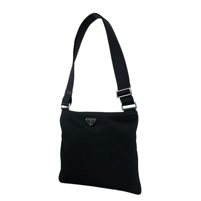 PRADA Tessuto Triangle Logo Shoulder bag Black Vintage jxt8gd