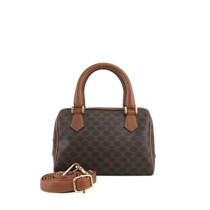 CELINE Macadam Two-way Handbag Shoulder bag Brown Vintage mncvkw