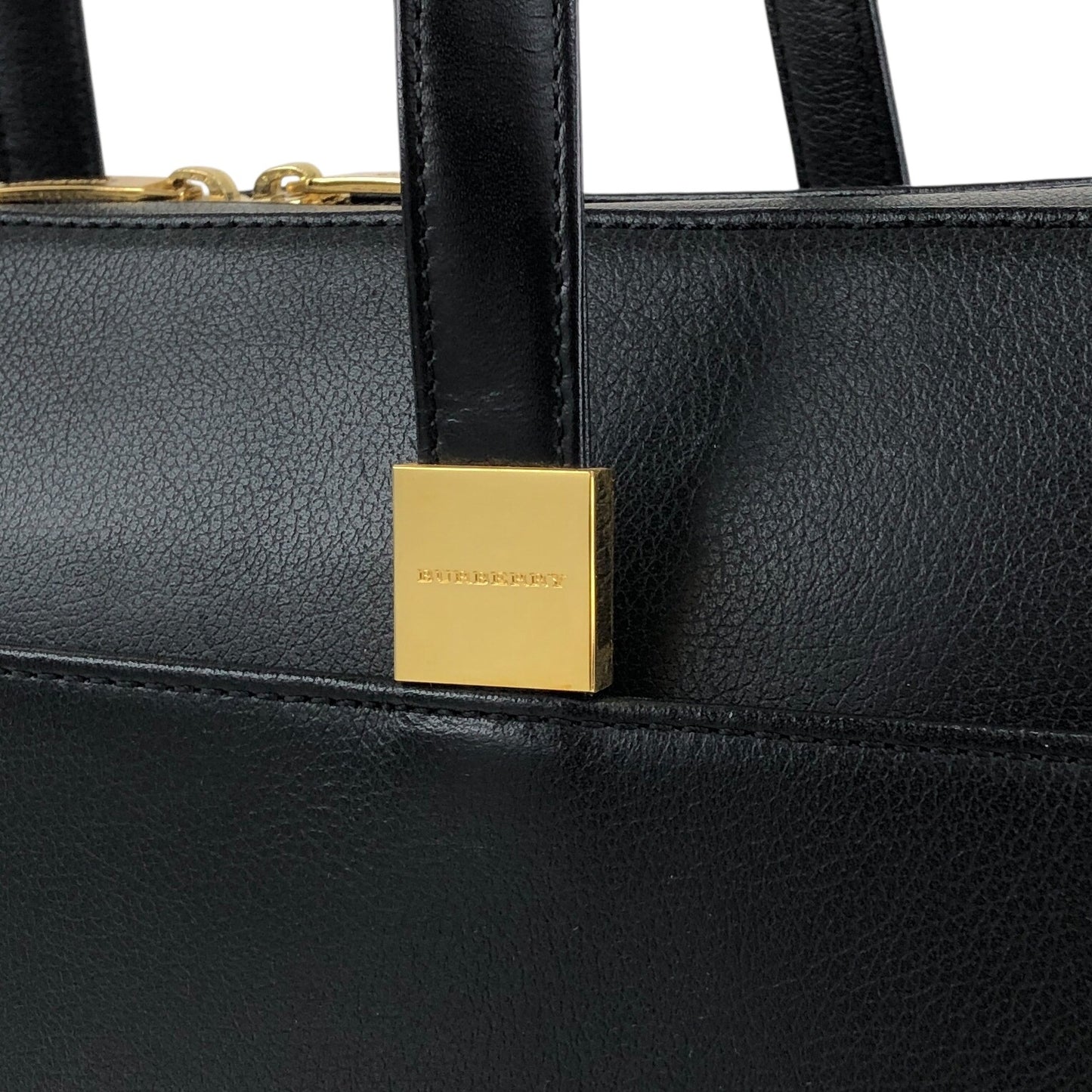 BURBERRY Logo Totebag Black Vintage y6x2fb