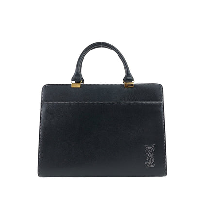 Yves Saint Laurent YSL Logo Cassandra Handbag Black Vintage chw7jf