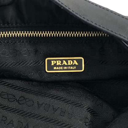 PRADA Tessuto Triangle Logo Turn Lock Shoulder bag Black Vintage 5mvw3a