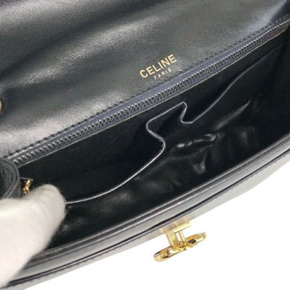 CELINE Blason Chain Shoulder bag Black Vintage gpayic