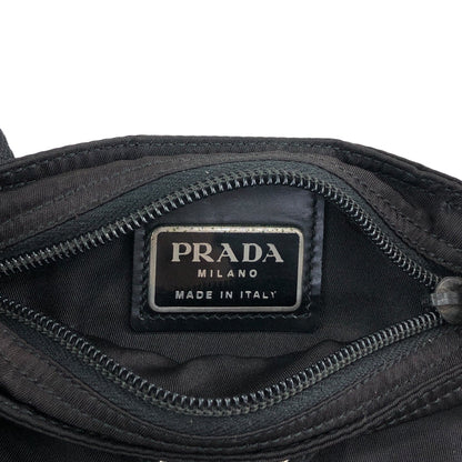PRADA Tessuto Triangle Logo Shoulder bag Black Vintage upcrup