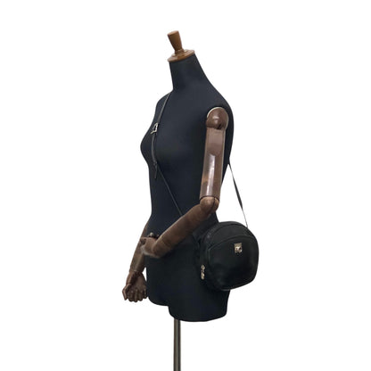 CELINE Gancini Shoulder bag Black Vintage mes4uh