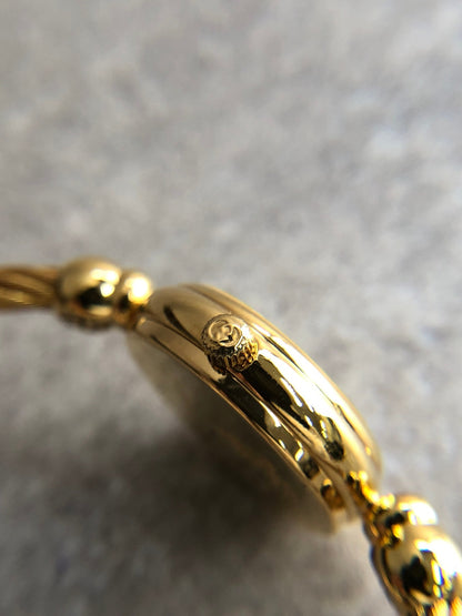 GUCCI Logo Bangle Quartz Watch Gold 2700L.2.L Vintage h4mrnx