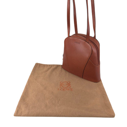 LOEWE Logo Embossed Shoulder bag Brown Vintage hhdfi4