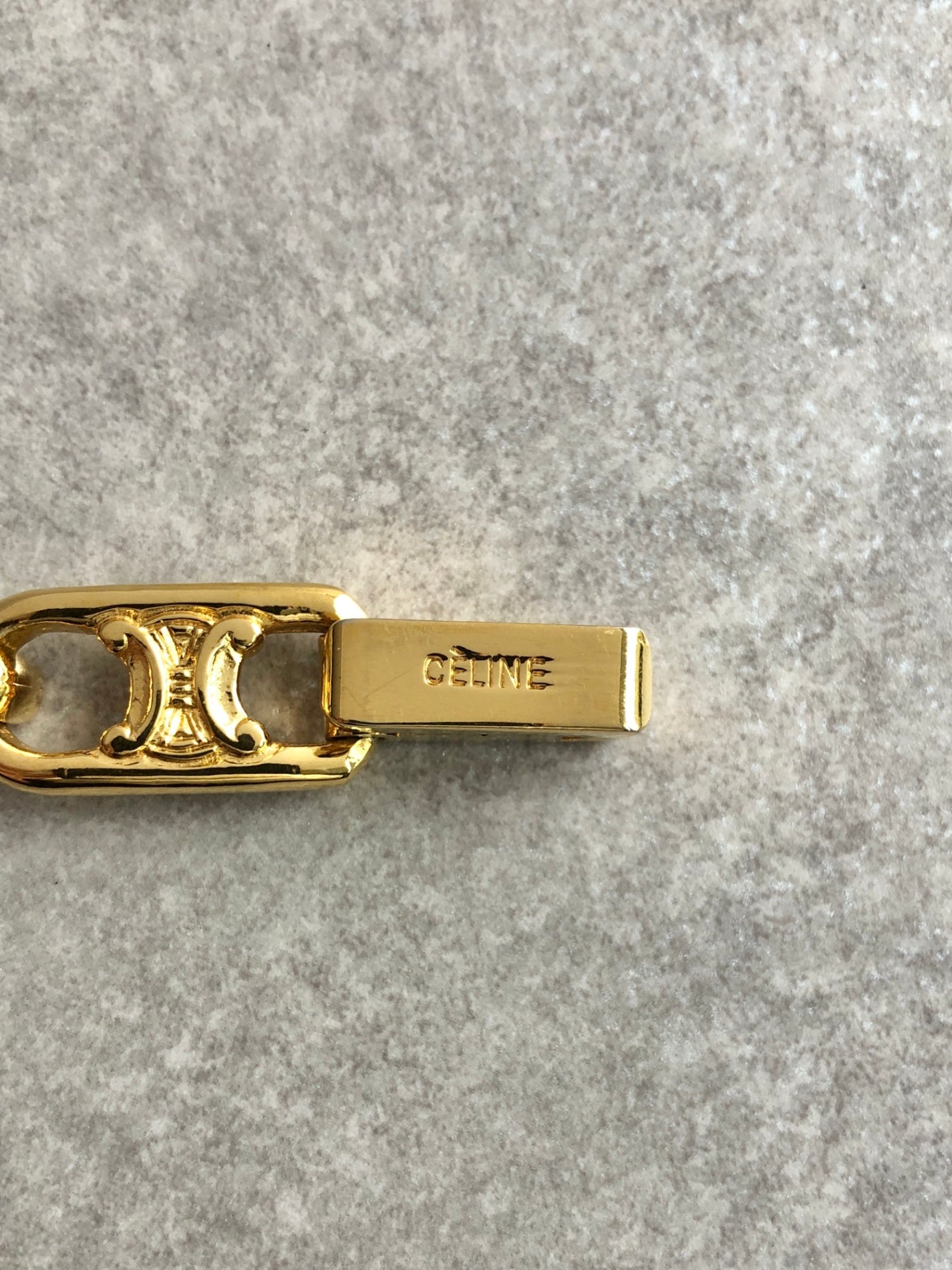 CELINE Blason Bracelet Gold Vintage pjp77c