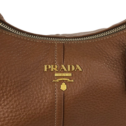 PRADA Logo Shoulder bag Hobobag Brown Vintage vbntex