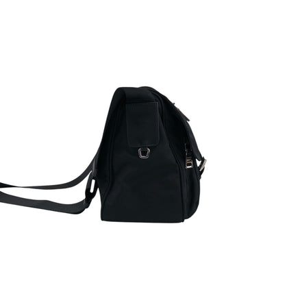PRADA Triangle Logo Front Buckle Shoulder bag Black Vintage b2kema