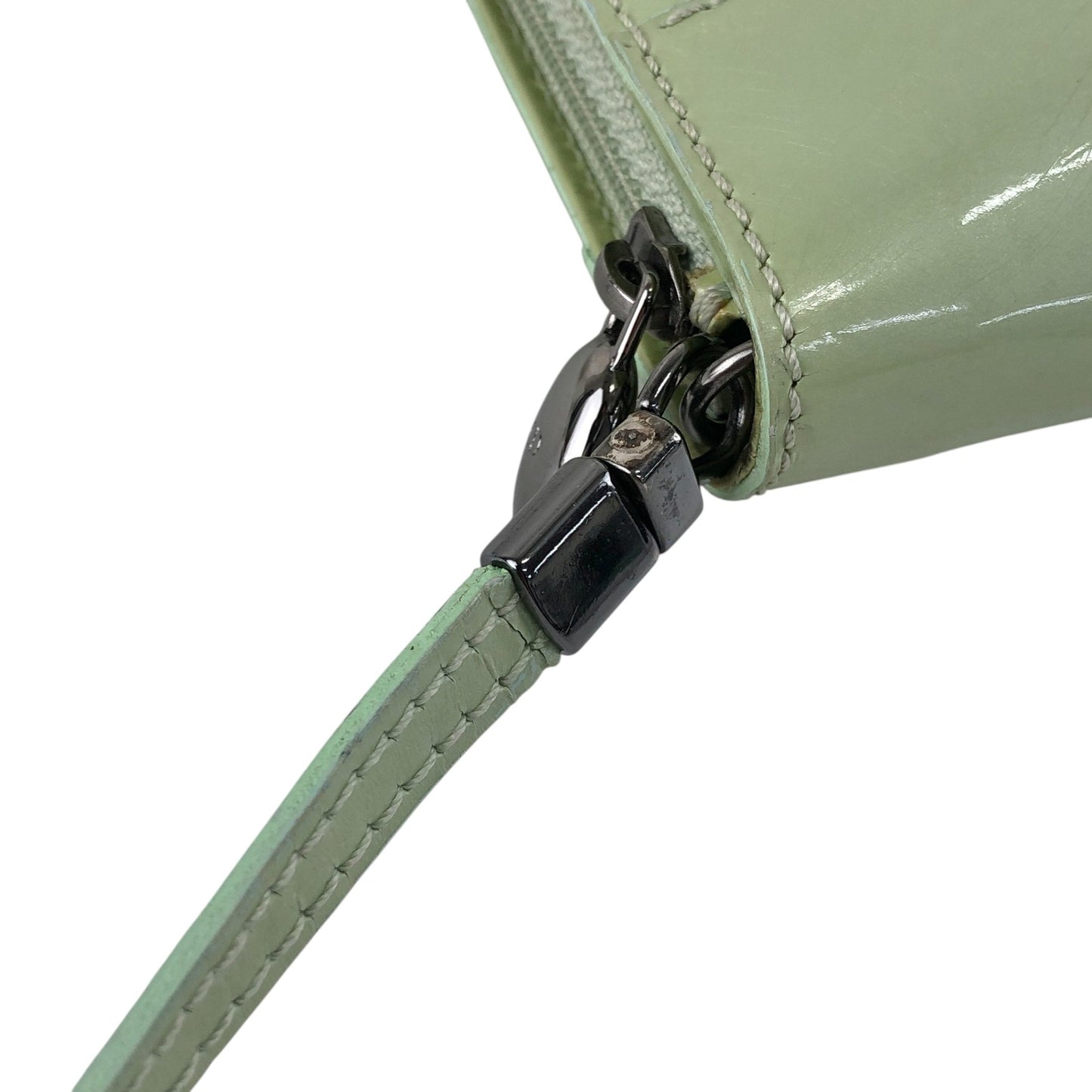 Christian Dior Logo Embossed Shoulder bag Green Vintage 7izpjd