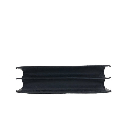 Yves Saint Laurent YSL Logo Leather Two-way Handbag Shoulder bag Black Vintage ffwsya