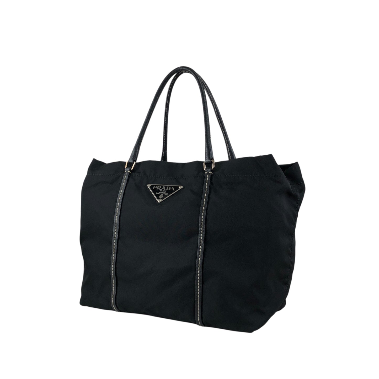 PRADA Tessuto Triangle Logo Totebag Black Vintage z2xxbv