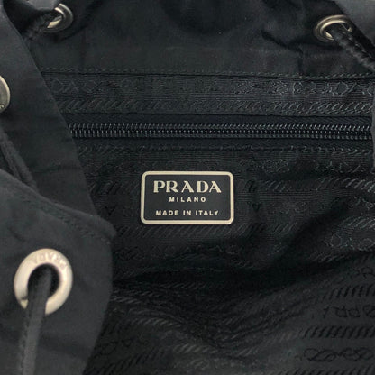 PRADA Tessuto Triangle Logo Double Pocket Backpack Black Vintage e8i3ab