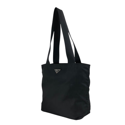 PRADA Tessuto Triangle Logo Handbag Totebag Black Vintage ij43tr