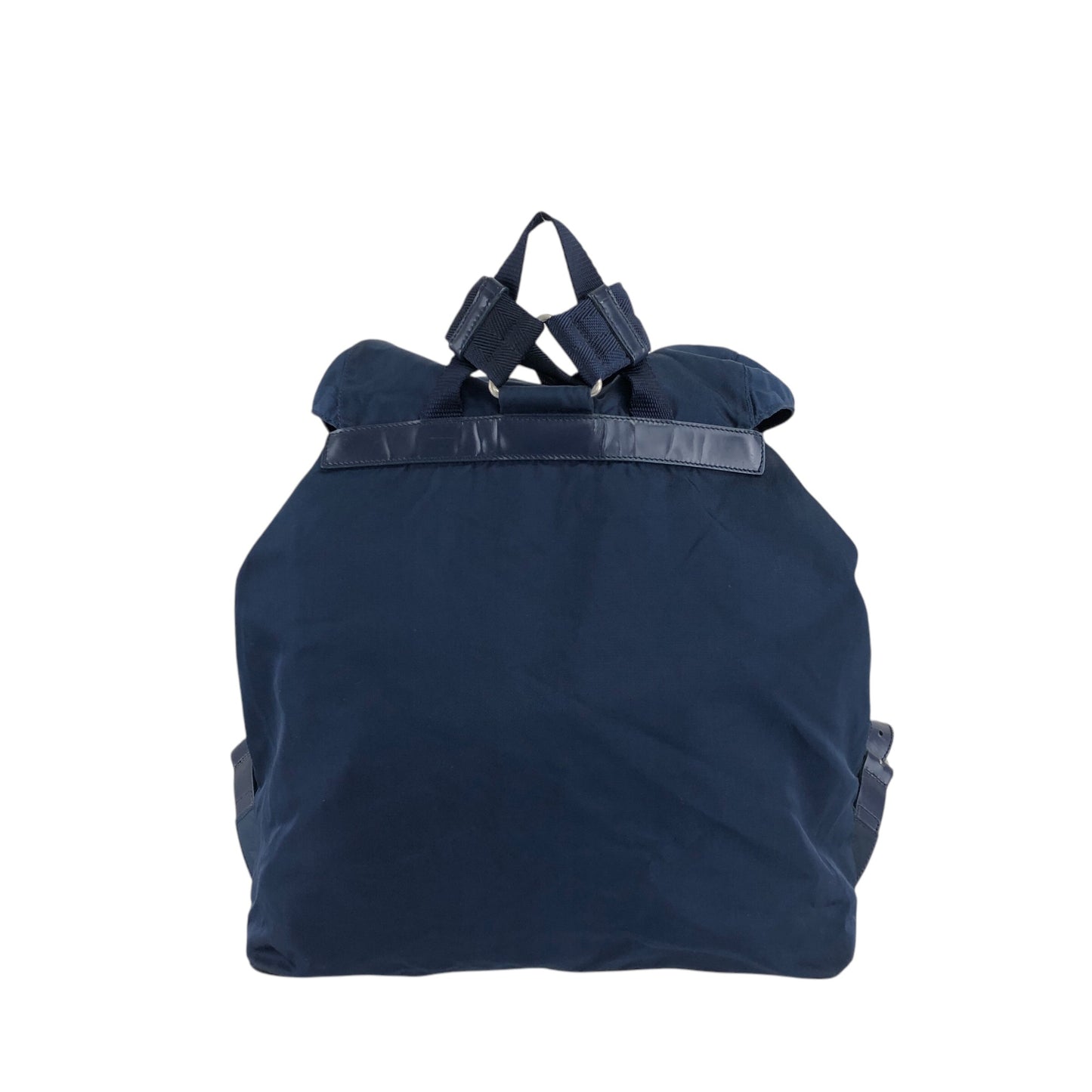 PRADA Triangle Logo Double Pocket Backpack Navy Vintage 7x3s5r