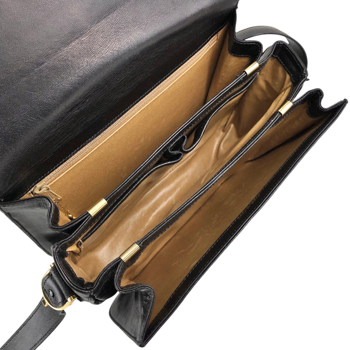 CELINE Horse Carriage Crossbody Shoulder bag Black Vintage mimnwz