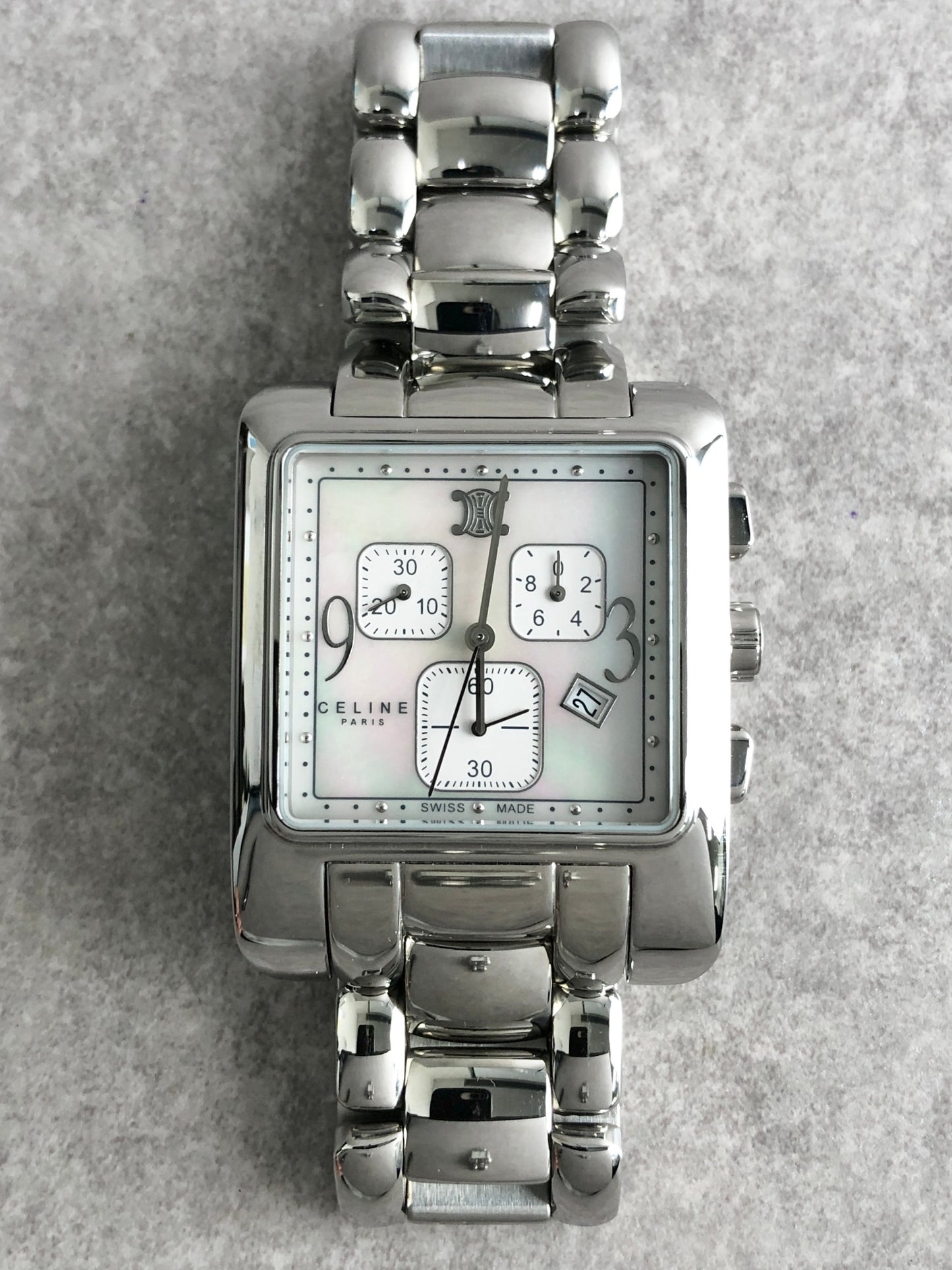 CELINE Logo Watch Silver Vintage hxzjjf