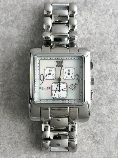 CELINE Logo Watch Silver Vintage hxzjjf
