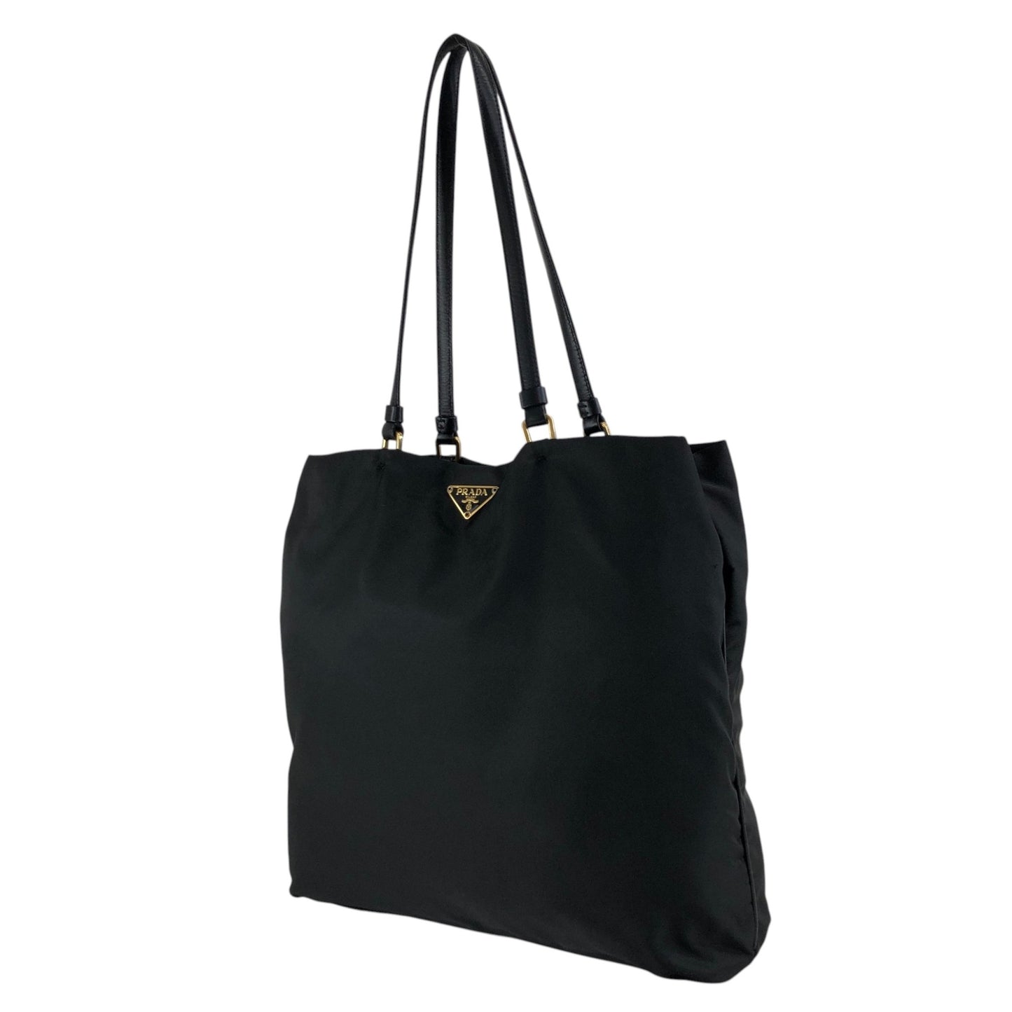 PRADA Tessuto Triangle Logo Handbag Totebag Black Vintage p8z2vd