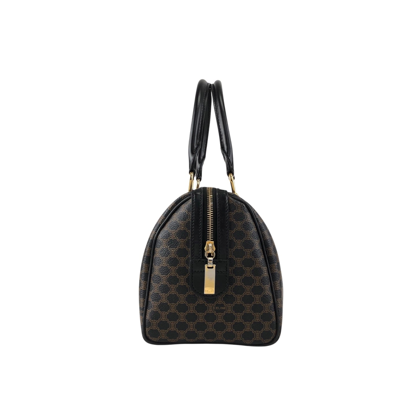 CELINE Macadam Two-way Small Boston bag Shoulder bag Black Vintage 5umhds