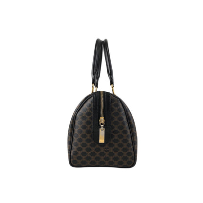 CELINE Macadam Two-way Small Boston bag Shoulder bag Black Vintage 5umhds