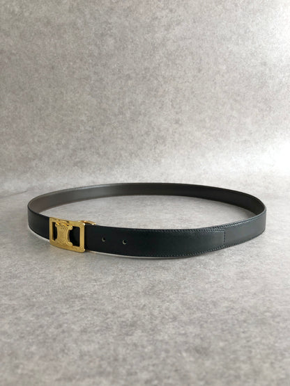 CELINE Triomphe Belt Brown×Black Vintage ppnd4r