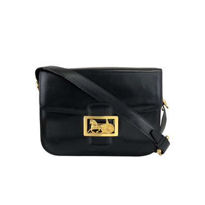 CELINE Horse Carriage Shoulder bag Black Vintage rfmfw6