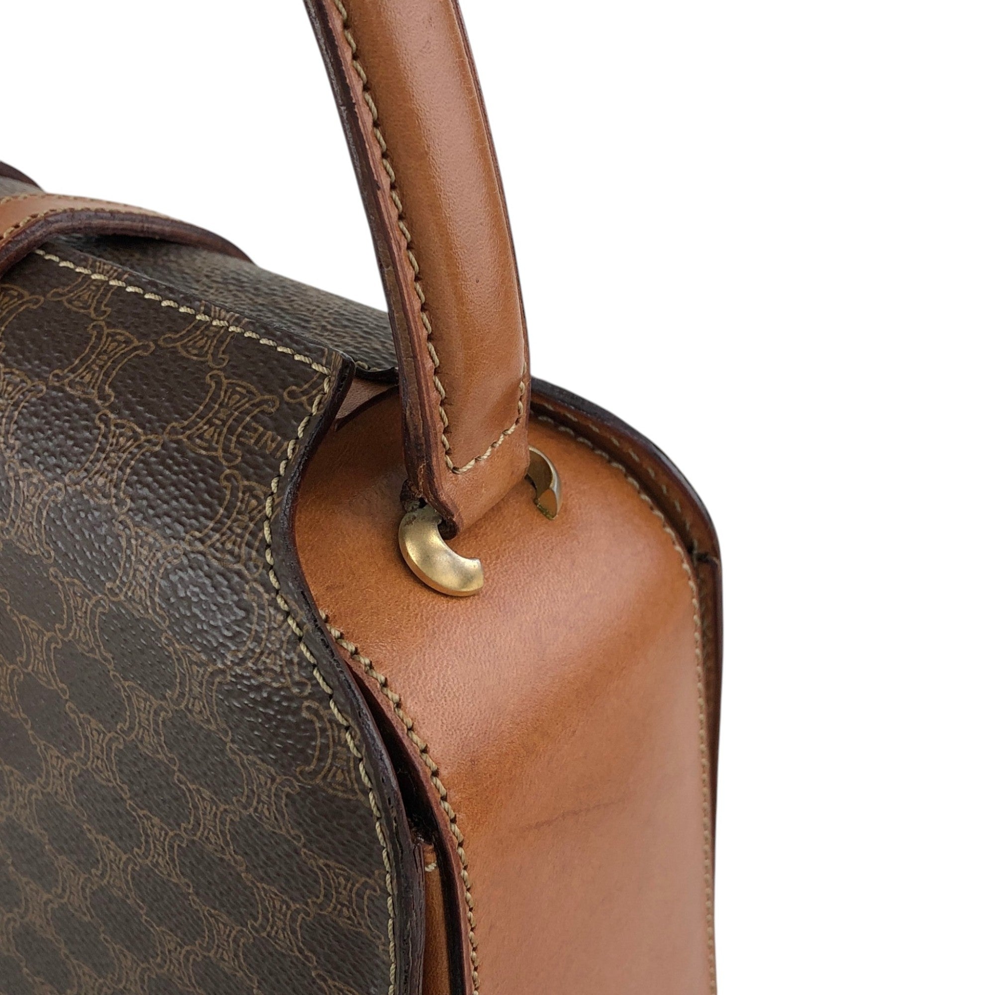CELINE Macadam Gancini Handbag Brown Vintage hjb52j – VintageShop solo