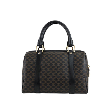 CELINE Macadam Two-way Handbag Shoulder bag Black Vintage ufhk7t