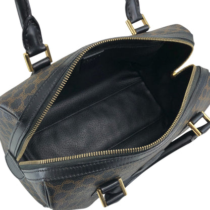 CELINE Macadam Blason Two-way Small Boston bag Shoulder bag Black Vintage xawpgz