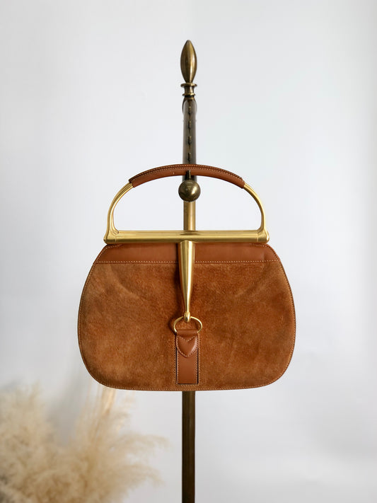 GUCCI Horse Bit Handbag Brown Vintage gvrevs