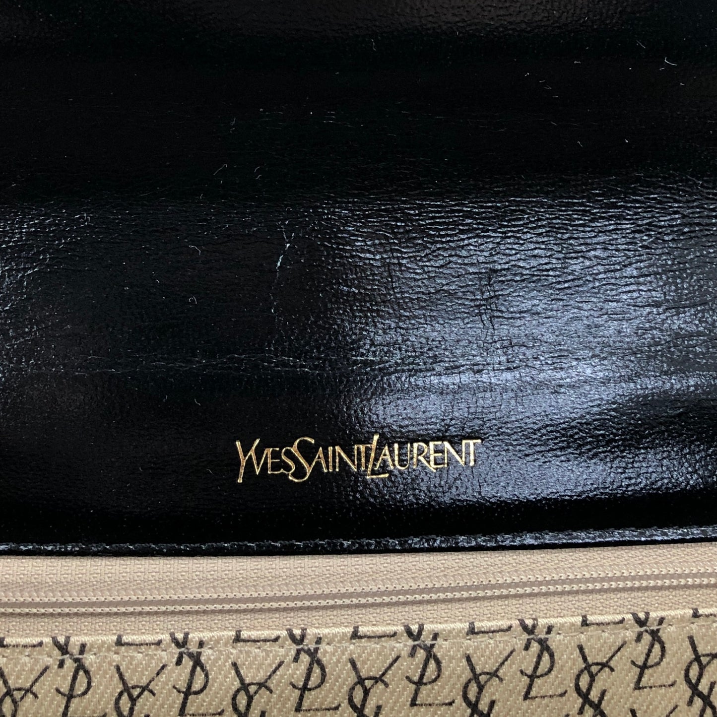 Yves Saint Laurent YSL Logo Shoulder bag Black Vintage m3beni
