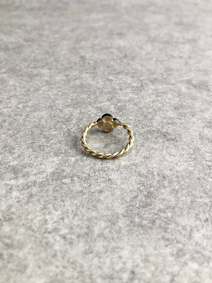 CHANEL camellia Motif Ring Black Vintage m8vxih