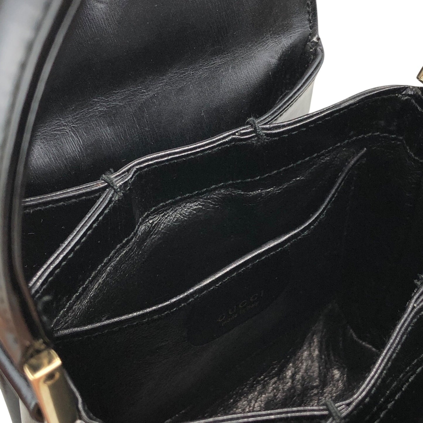 GUCCI Logo Small Handbag Black Vintage xwdrnw