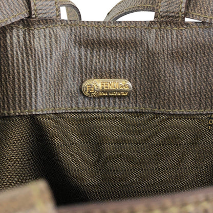 FENDI Logo  Drawstring Shoulder bag Brown Vintage z6vszr
