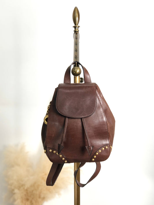 CELINE Logo Backpack Brown Vintage bw7ed4