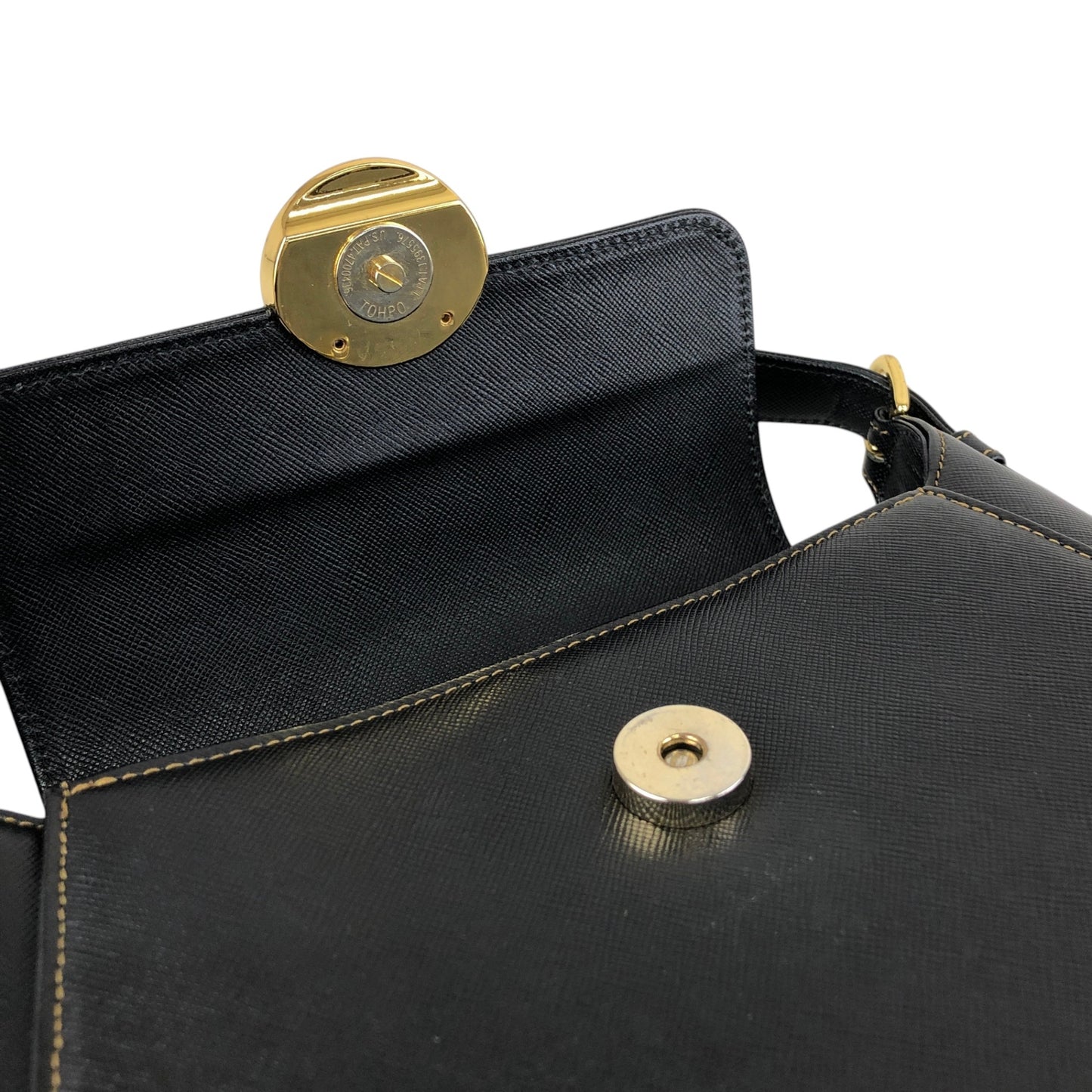 VALENTINO GARAVANI Circle Logo Handbag Black Vintage edaauv