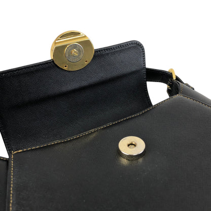 VALENTINO GARAVANI Circle Logo Handbag Black Vintage edaauv