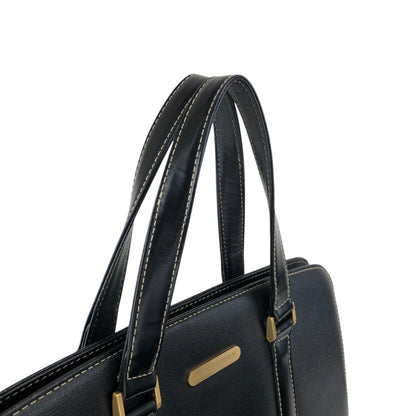 BURBERRY Logo Handbag Totebag Black Vintage 22n2xt