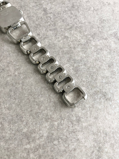 GUCCI Logo Quartz Watch Silver 125.5 Vintage aedihi