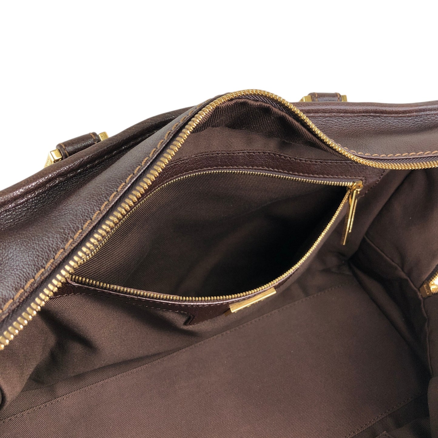 LOEWE Amazona Anagram Small Boston bag Handbag Brown Vintage kfcz5t