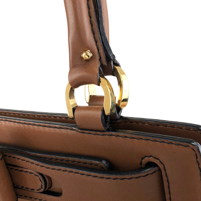 LOEWE Turn Lock Handbag Brown Vintage u4bec7