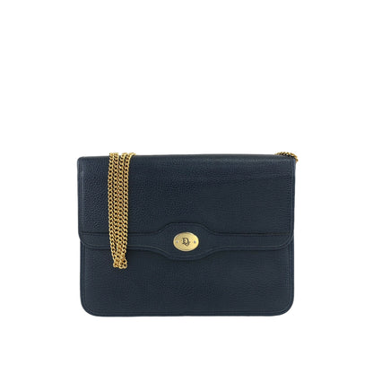 Christian Dior Chain Shoulder bag Navy Vintage 6bs87e