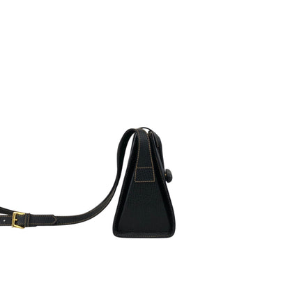 LOEWE Logo Turn Lock Shoulder bag Black Vintage 4uy7z7
