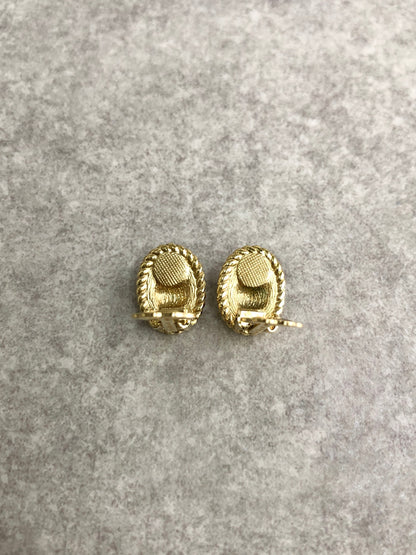 Christian Dior CD Logo Earrings Gold Vintage e3rwit