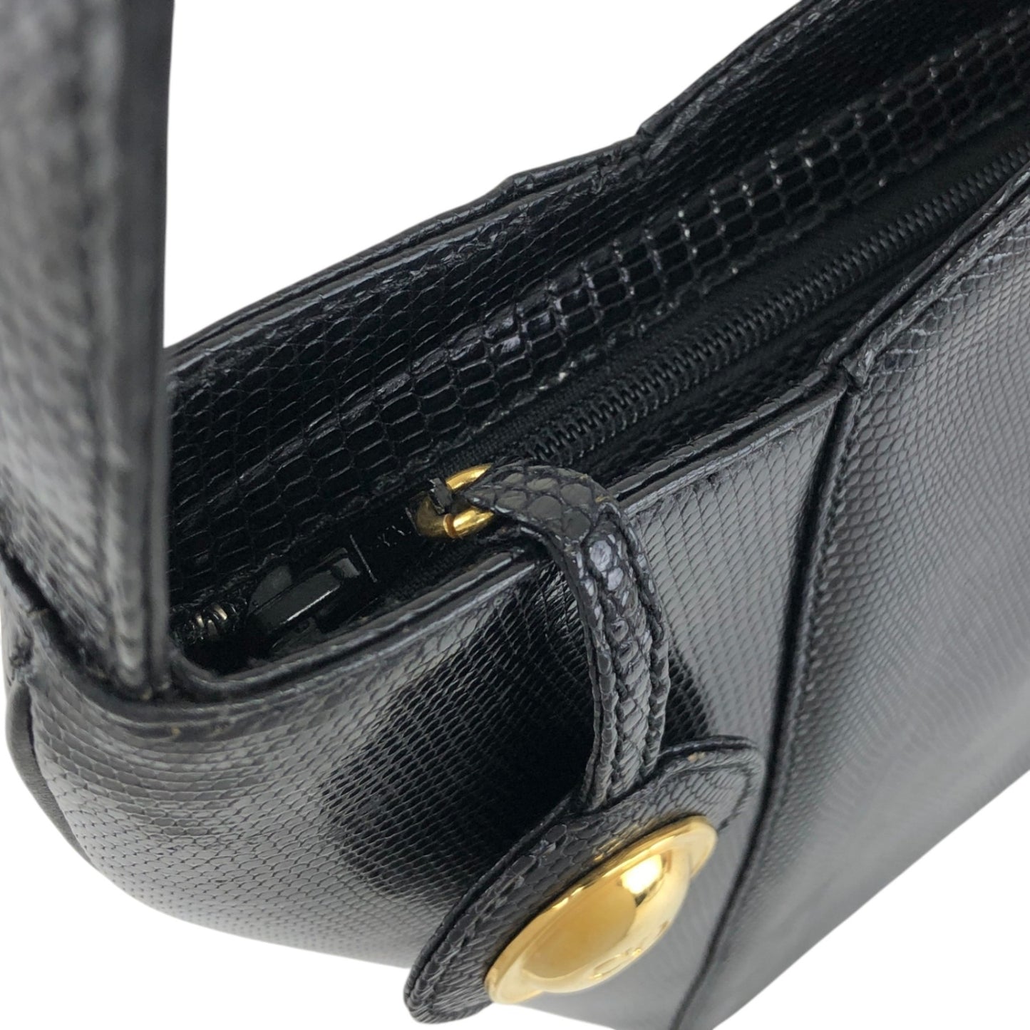 Christian Dior CD Logo Shoulder bag Black Vintage rzenbk