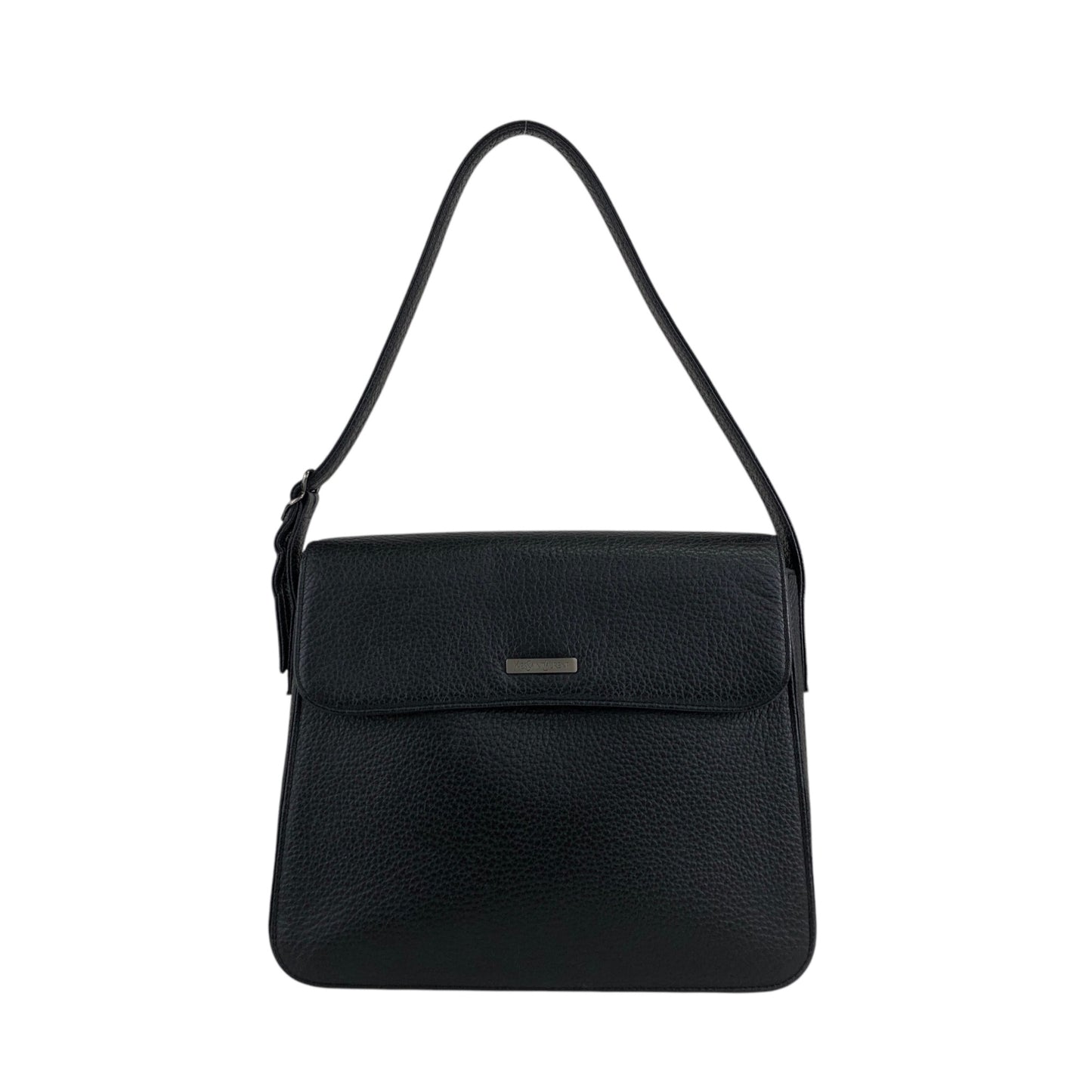 Yves Saint Laurent Logo  Shoulder bag Black Vintage ex2z8n